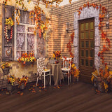 Window And Door Backdrops Brick Wall Backdrops Brown Background S-3246