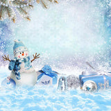 Festival Backdrops Christmas Backdrops Snow Man Background S-3252