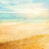 Scenic Landscape Beach Summer Background Fine Gold Sand Photo Backdrop IBD-20000