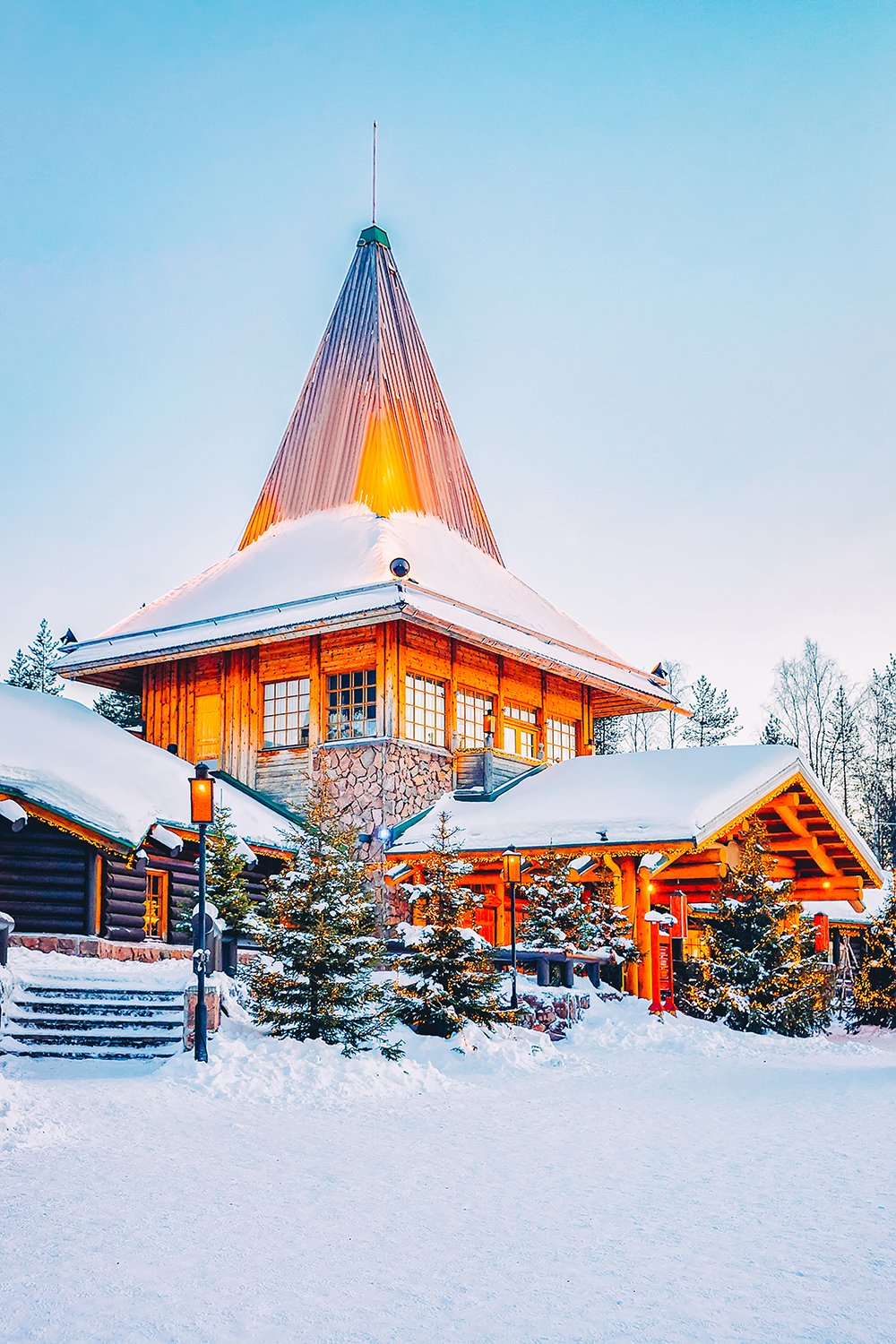 Snow Capped Tower Background Christmas Backdrops IBD-19421