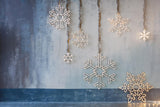 Snow Decorated Wall Background Christmas Backdrops IBD-19422