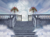 Spectacular White Cloud Sky Background Sacred and Solemn Step Photo Backdrop IBD-19843 - iBACKDROP-For Photography, Photo Background, Photography Background, Portrait Photo Backdrop, Portrait Photography backdrops, Sacred and Solemn Step, White Cloud Sky Background