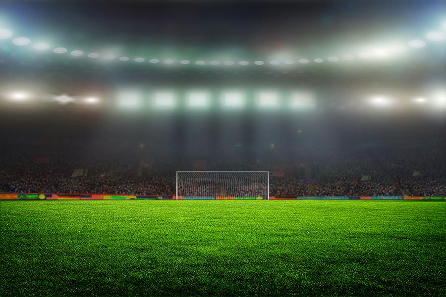 Sports Green Grass Football Field Background Football Frame Light Backdrop IBD-19756