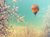 Spring Scenery Background Flowers and Orchard Hot Air Balloon Photo Backdrop IBD-20071 - iBACKDROP-For Photography, Hot Air Balloon, Natural Backdrop, photo backdrop, photo backdrop ideas, photography backdrops, Photography Background, Portrait Photography backdrops, Scenery Background, Spring Backdrop, Spring Backdrops