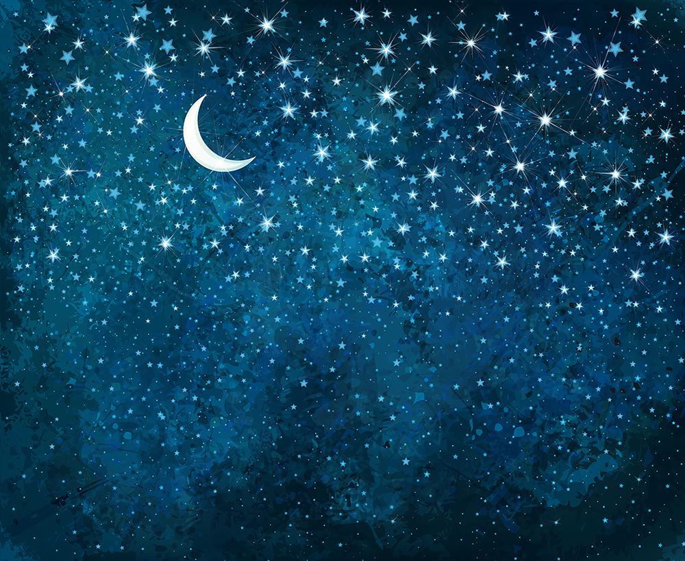 Stars All Over the Dark Blue Sky Children Backdrops IBD-19449