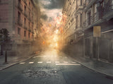 Street Explosion Background Realistic Reality Backdrop IBD-201215 - iBACKDROP-Backdrop City, City Backdrop, Cityscape Backdrops, New York City Backdrop, Scenic Backdrops, sesame street backdrop, Street Fashion Theme Backdrop