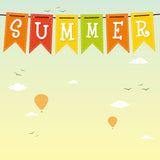 Summer Lovely Children's Cartoon Color Flag Background Party Photo Backdrop IBD-20083