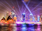 Sydney Opera House Flash Lightning Night View Photography Backdrops IBD-24270