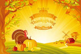 Thanksgiving Cartoon turkey Background Festival Backdrops IBD-19623