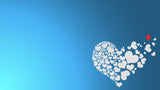 Valentine's Day Blue Background With Hearts Backdrop IBD-24367