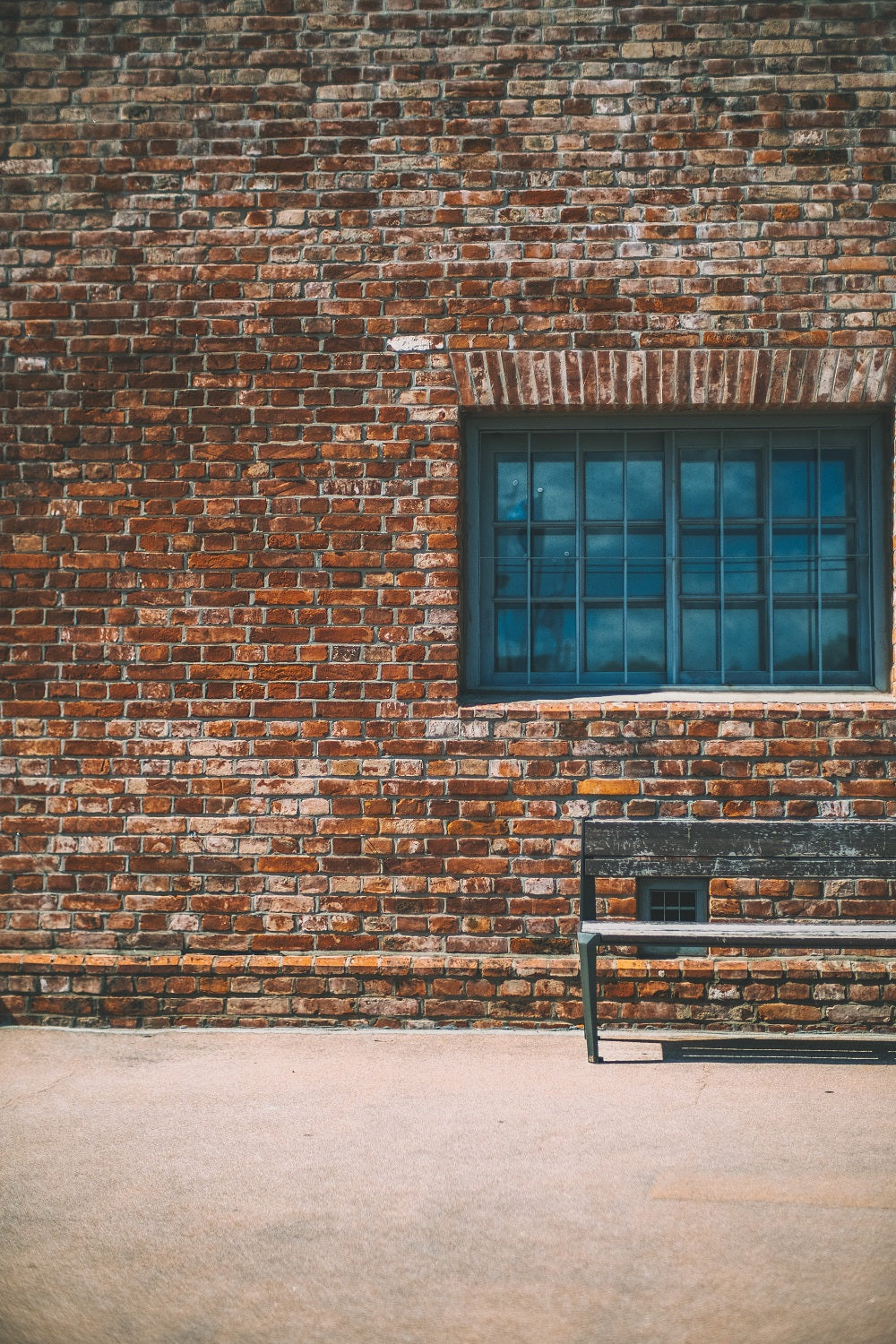 Vintage Brick Wall With Small Window Backdrop For Photography IBD-24395