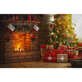Warm Stove Christmas Tree Background Photography Backdrops IBD-19216