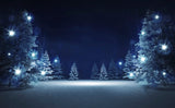 Winter Glowing Magic Forest Blue Seasonal Scenery IBD-24219