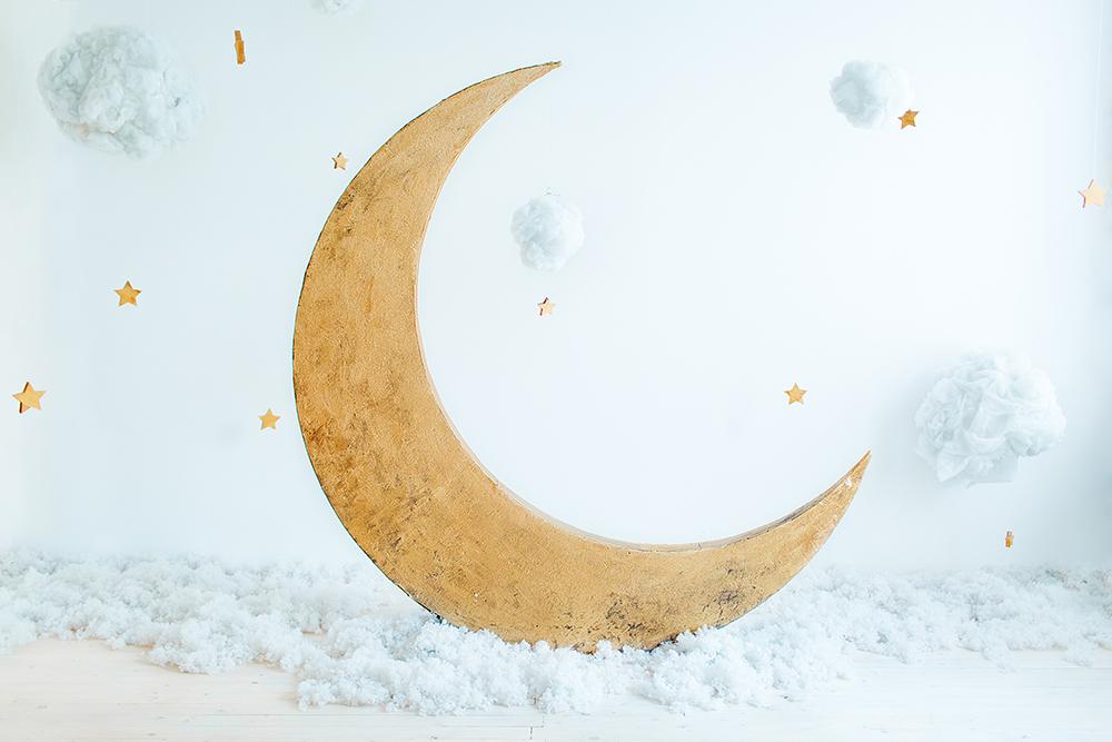 Wood Moon Background Cute Backdrops for Children Photography IBD-19287