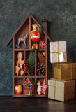 Wooden Christmas Decorations and  Background Festival Backdrop IBD-19584