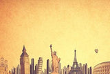 Yellow Statue of Liberty Background Backdrop of Famous Tourist Attractions Photo IBD-19719