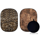 Double-sided Abstract Texture/Brick Collapsible Backdrop 5'W(1.5m)x6.5'H(2.0m) IBD-ZA01