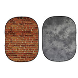 Double-sided Abstract Texture/Brick Collapsible Backdrop 5'W(1.5m)x6.5'H(2.0m) IBD-ZA02