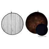 Round Double-sided Abstract Textured /Wood Collapsible Backdrop 5'W(1.5m)x5'H(1.5m) IBD-ZB04