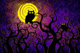 Cartoon Textured Background Cute Owl Halloween Backdrops IBD-H19122