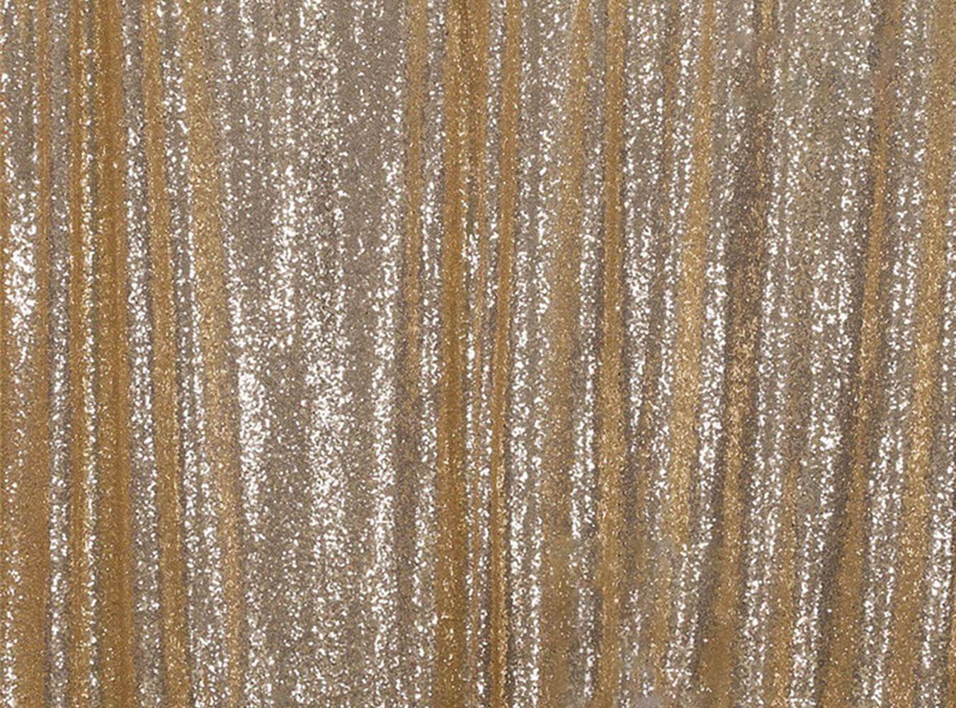 Champagne Gold Sequins Backdrop Sequin Fabric Mermaid Sequin Fabric  IBD-24141 (With Pocket) - 6.5'Wx5'H(2x1.5m)