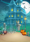 Festival Backdrops Halloween Backdrops Children Cartoon Castle Background IBD-P19050