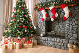 Christmas Decorated Backdrops Merry Christmas Background Photography Backdrops IBD-H19179