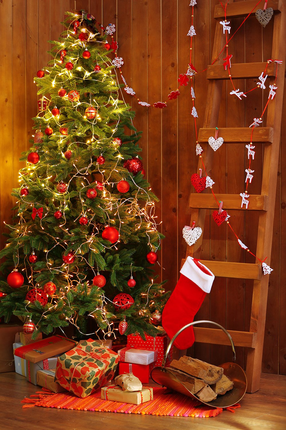Christmas Indoor Decoration Background Christmas Backdrop For Portrait Photography IBD-P19195