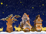Christmas Gingerbread House Christmas Cartoon Decoration Snow and Star Party Photo Backdrop IBD-24187 - iBACKDROP-cartoon, chr, chri, chris, christ, christm, Christmas Backdrops, Christmas Background, decor, ging, ginge, ginger, ginger bread, ginger bread house, gingerbread, gingerbread house, ibd 24187, ibd24187, New Arrivals, photography backdrops, snow, star