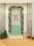 Quality Christmas Door Professional Photo Background IBD-24116-V