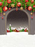 Christmas Cartoon Door Backdrop Photo Background Backdrops Cloth ST-017