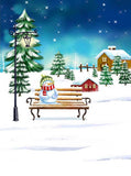 Christmas Snowman Backdrop Photo Background Backdrops Cloth ST-019