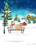 Christmas Snowman Backdrop Photo Background Backdrops Cloth ST-019 - iBACKDROP-chri, chris, christ, christm, Christmas Backdrop, Christmas Backdrops, For Photography Diy Christmas Backdrop, New Arrivals, White Snowman Salute