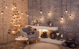Brick Wall Toy Bear Warm Lights Style Chrismtas Decorations Photography Backdrops IBD-24200