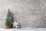 Christmas Tree Stars Snow Backdrops for Christmas Party Backdrop IBD-24163 - iBACKDROP-chr, chri, chris, christ, christm, Christmas Backdrops, Christmas Background, christmas tree, New Arrivals, party backdrop, photography backdrops, white