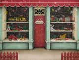 Closed Christmas Shop Background Christmas Backdrops IBD-H19174