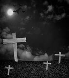 Dark Background Gigantic Cross Halloween Festival Backdrops IBD-P19097