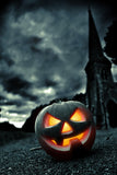 Dark Background Horrify Pumpkin Lanterns Halloween Festival Backdrops IBD-P19093