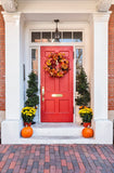 Door and Window Background Pumpkin and Tree Halloween Backdrops IBD-P19125