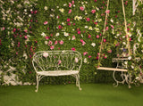 green wood wall and swing valentine day backdrop IBD-24349