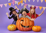 Halloween Backdrops Festival Backdrops Children and pumpkin lanterns Background IBD-H19010
