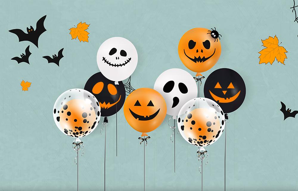 Halloween Backdrops Festival Backdrops Ghosts Emoji Balloons Background