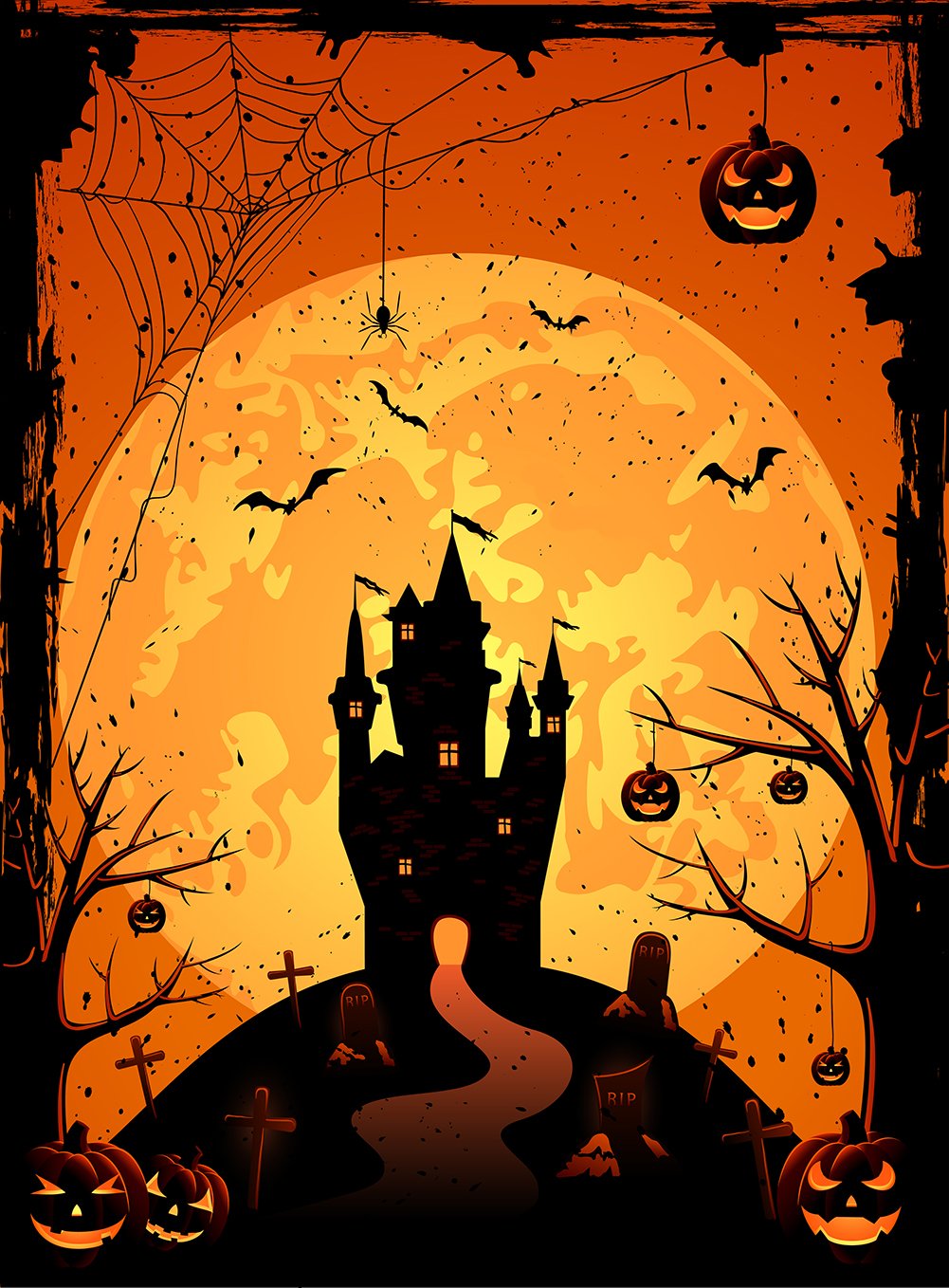 Festival Backdrops Halloween Backdrops Halloween Cartoon Castle Background 