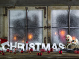 Letter Christmas Vintage Wood Window Horse Photography Backdrops IBD-24222