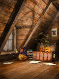 Old Attic Hidden Pumpkin Lanterns Treasure Halloween Backdrops IBD-P19123