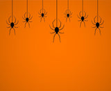 Orange Background Hang Spiders Backdrops Halloween Background IBD-H19132