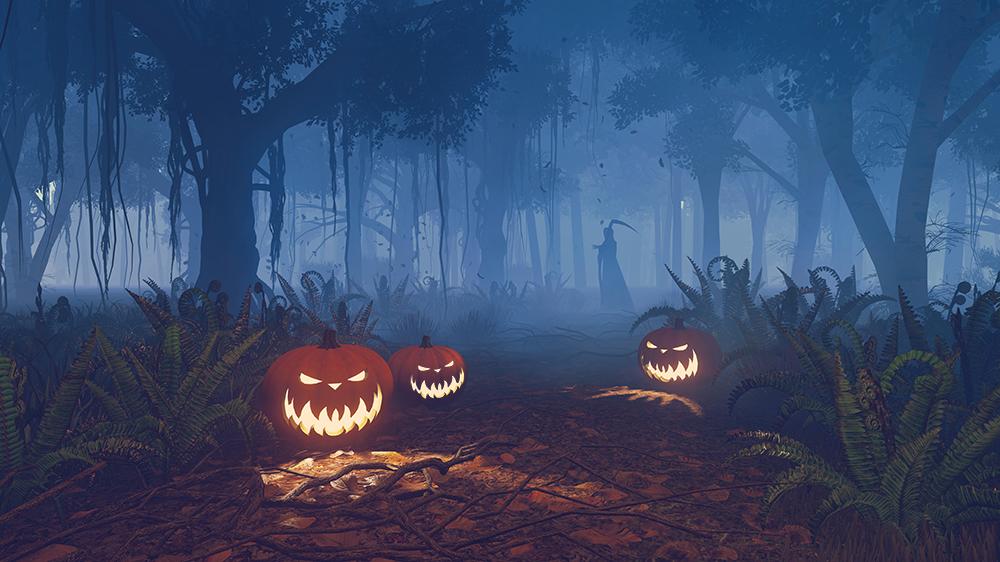 Festival Backdrops Halloween Backdrops Pumpkin Lanterns Death Background