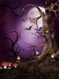 Purple Background Active Dryad Halloween Festival Backdrops IBD-P19086