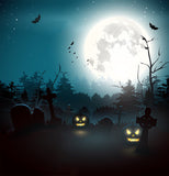 Halloween Backdrops Festival Backdrops Round Moon Black Pumpkin Lanterns Background