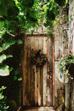 Secret Garden Wooden Door With Wreath Photo Backdrop IBD-24290